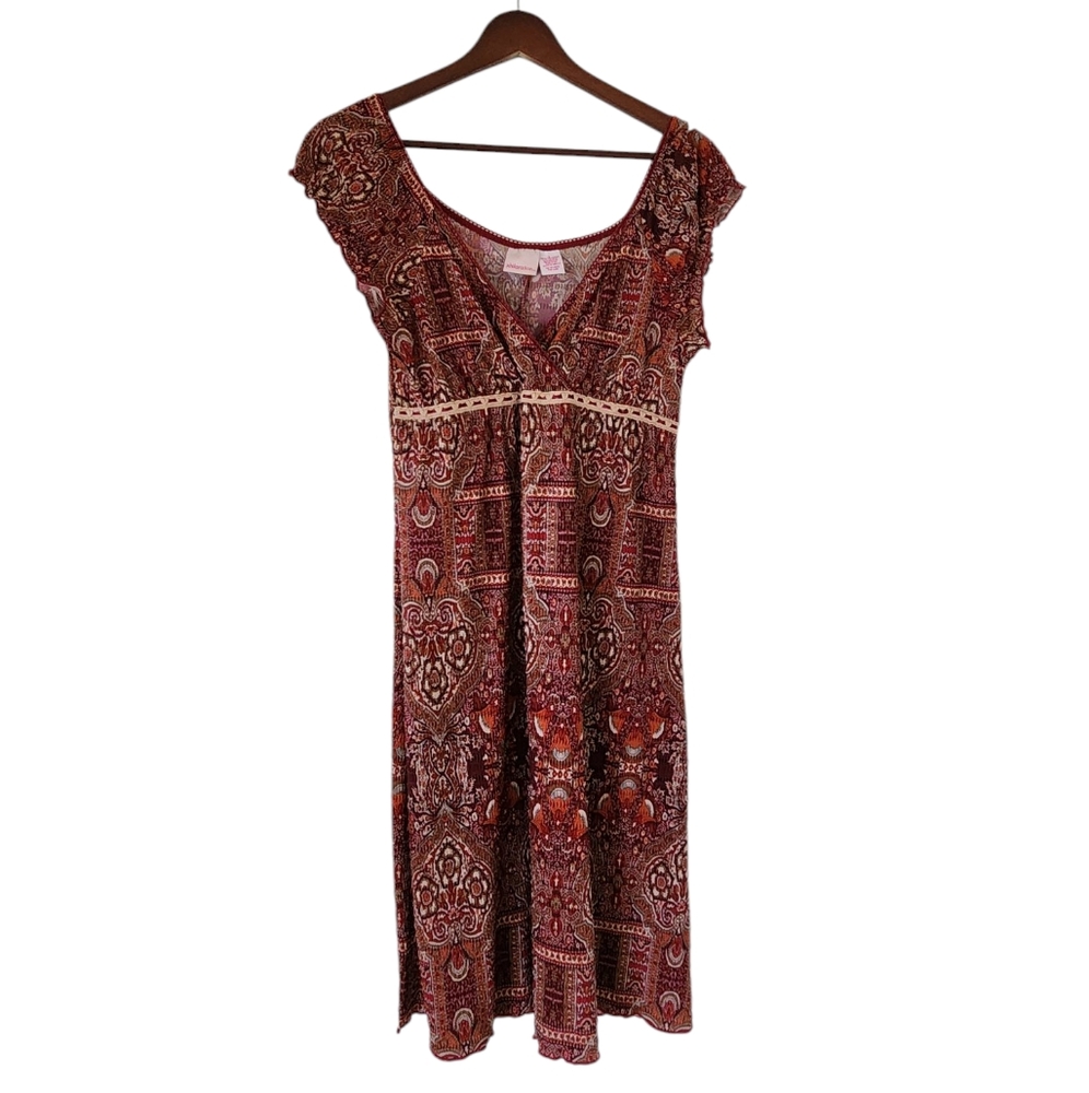 Xhilaration Y2K Dress Large Babydoll Sweetheart Neckline Lace Short Sleeve